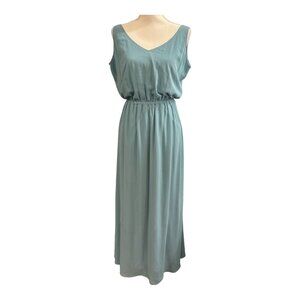 Show Me Your Mumu Dress Womens L Blue Kendall Maxi Elastic Waist Low Back‎